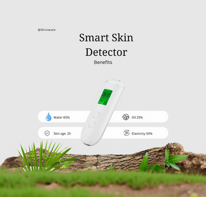Smart skin detector with digital display on a white background