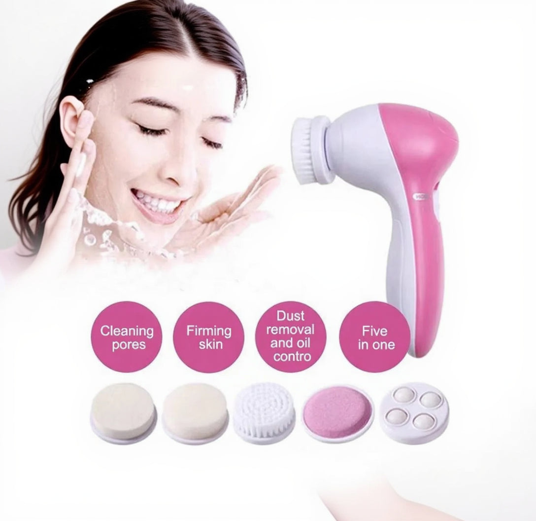 Mağazam 5-in-1 Facial Spa Brush with multiple attachments for cleansing and exfoliating skin.